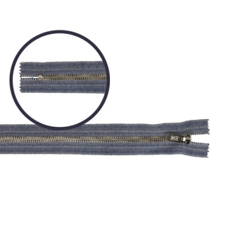 Pants zipper 20cm nickel jeans melange