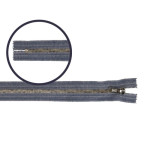 Fermeture éclair pour pantalon 20 cm en laiton, mélange denim