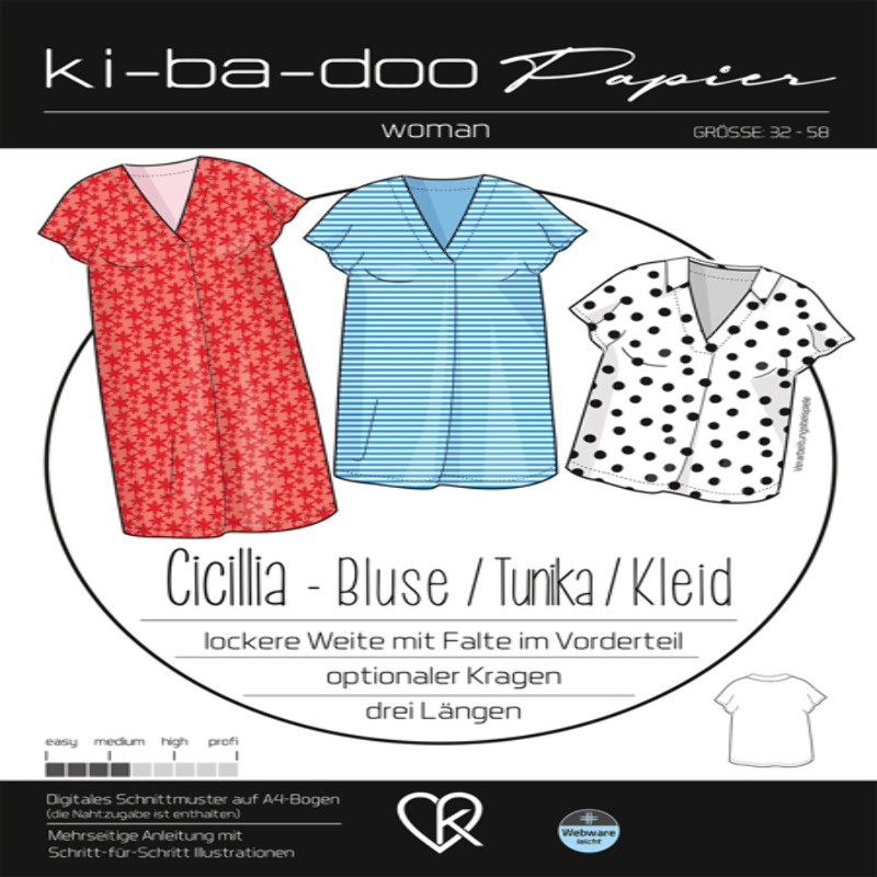 Ki-Ba-Doo Damen Bluse/Tunika/Kleid Cicillia