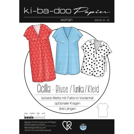 Ki-Ba-Doo Damen Bluse/Tunika/Kleid Cicillia