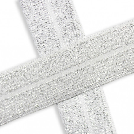 Ruban de bordure élastique blanc pailleté (qt)