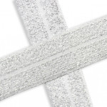 Bias tape elastic glitter white (qt)