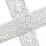 Elastic edging tape white glitter (qt)
