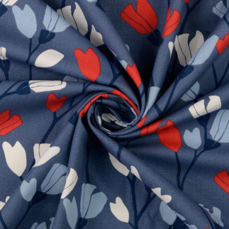 Toile - Tulipes bleu fumée
