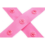 Snap-on button ribbon pink