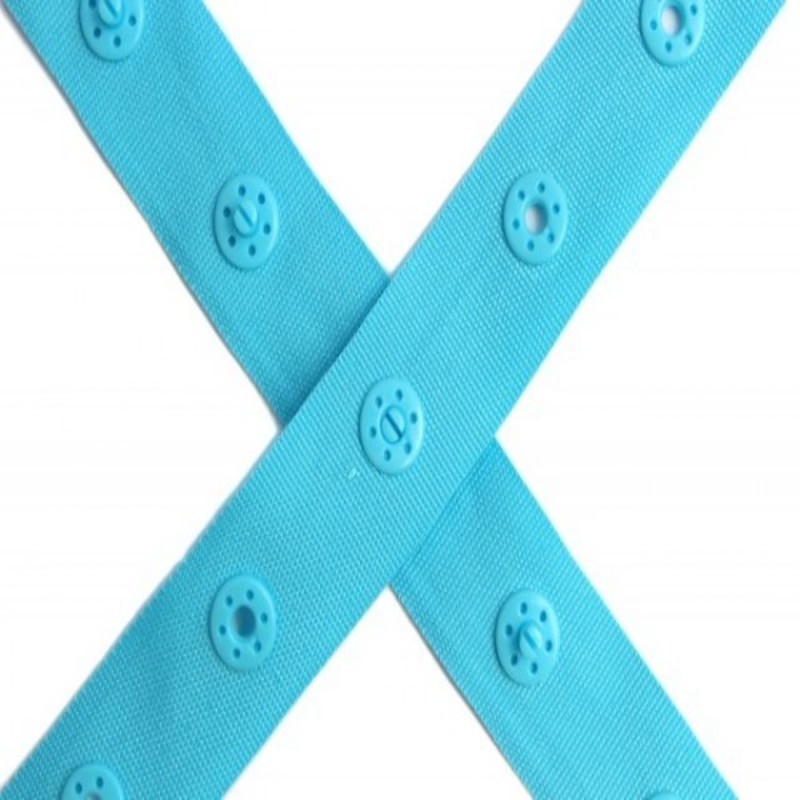 Snap-on button ribbon aqua