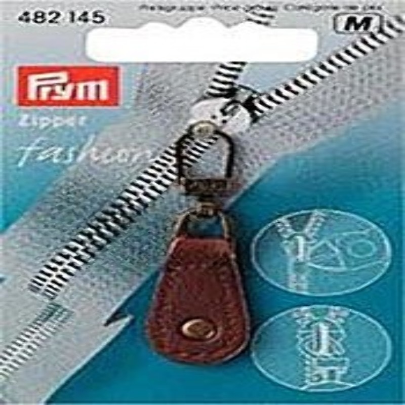 Zipper pendant leather brown