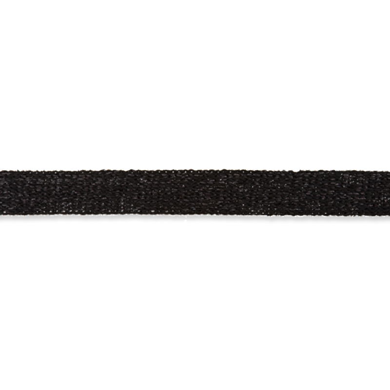 Flat cord 15mm - black metallic