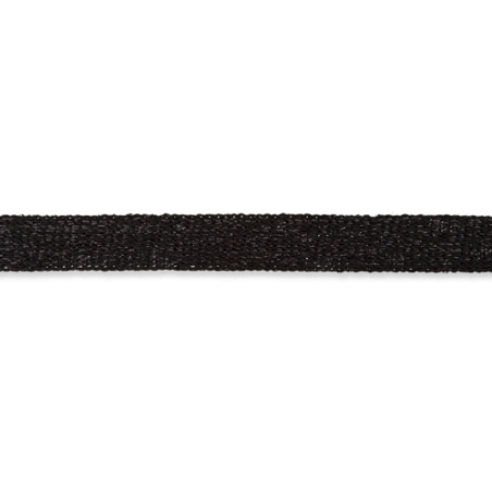 Flachkordel 15mm - schwarz metallic