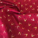coton tissé - Renne de Noël en aluminium rouge