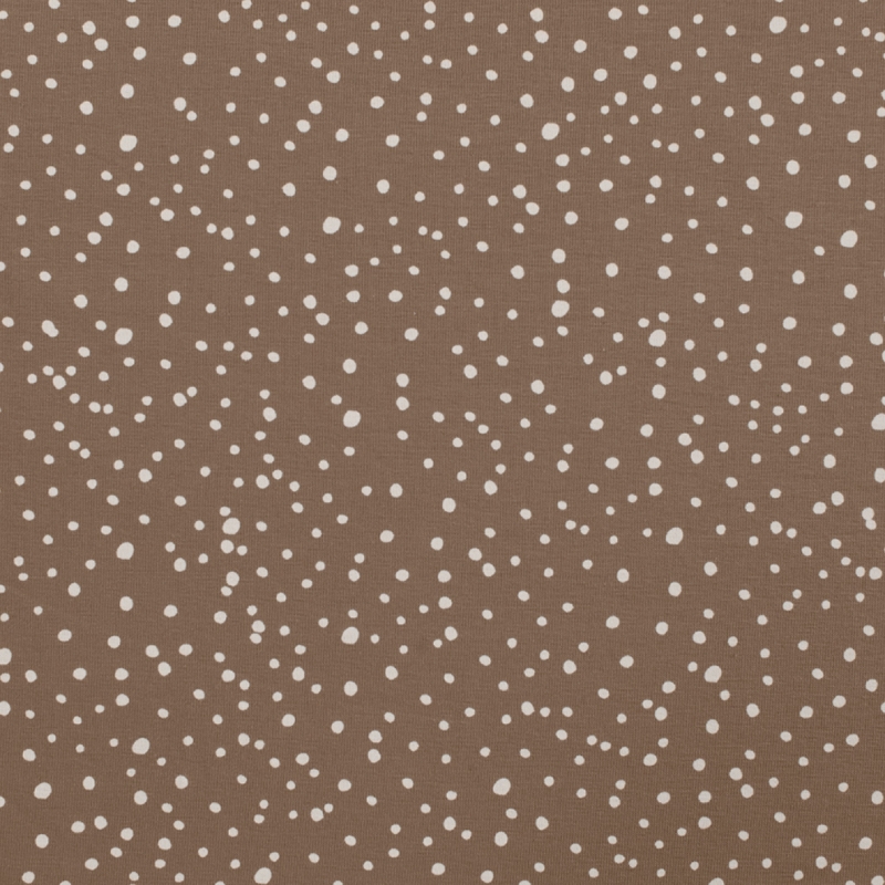 Jersey Knit -Funky dots taupe