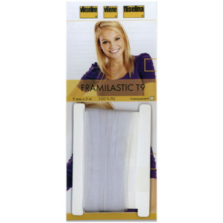 Tresse caoutchouc / Framilon Vliesline 9 mm, bobine de 5 m
