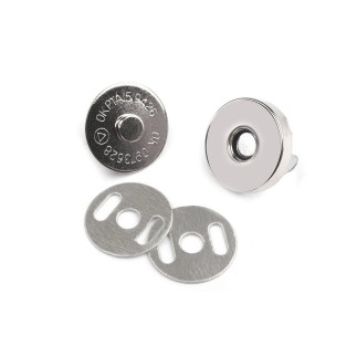 Magnetic button for insertion 18mm silver