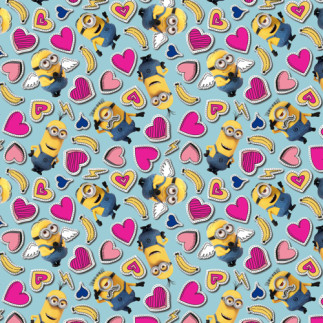 Jersey - Minions with heart light turquoise
