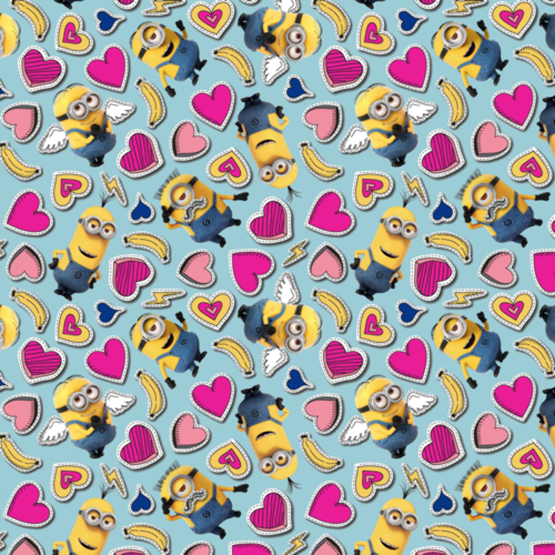 Jersey - Minions with heart light turquoise