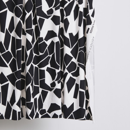 Jersey viscose - Odd Puzzle blanc / noir
