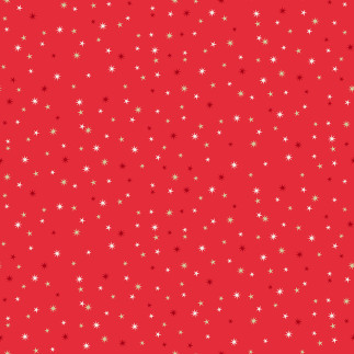 Cotton - Scandi Christmas Stars red