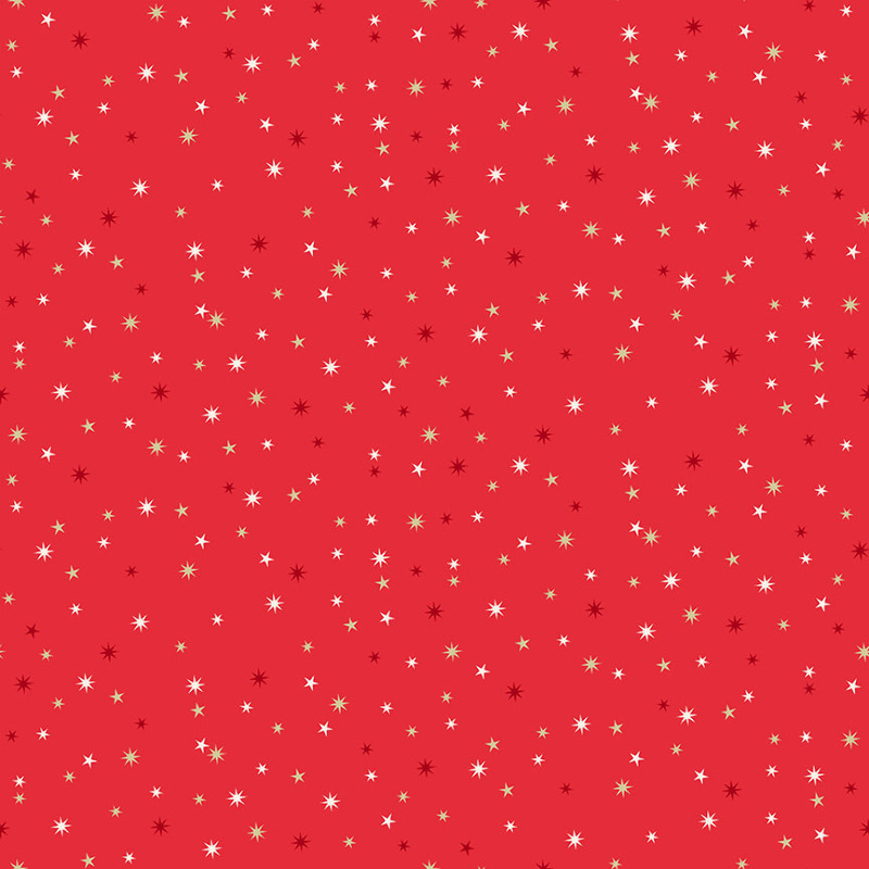 Cotton - Scandi Christmas Stars red