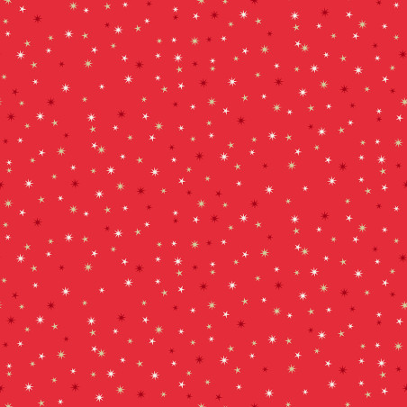 Cotton - Scandi Christmas Stars red