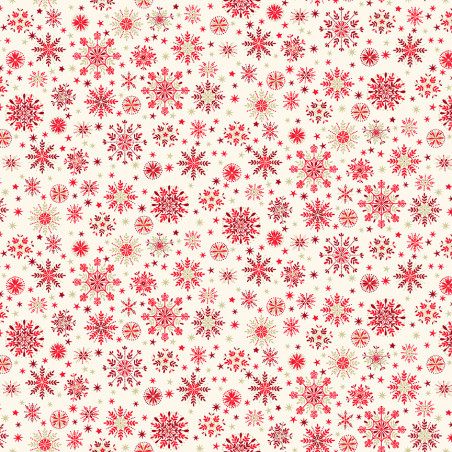 Baumwolle - Scandi Christmas Snowflakes offwhite