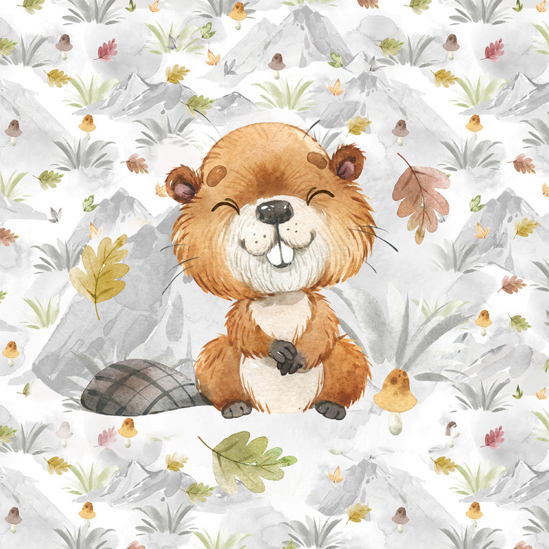 French Terry - Mountain beaver offwhite 40 x 50 cm