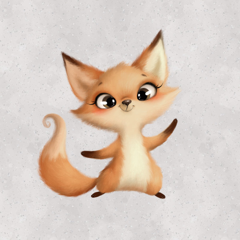 French Terry - Happy fox grey 40 x 60 cm French Terry - Happy fox grey 40 x 60 cm