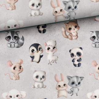 French Terry - Happy Animals gris