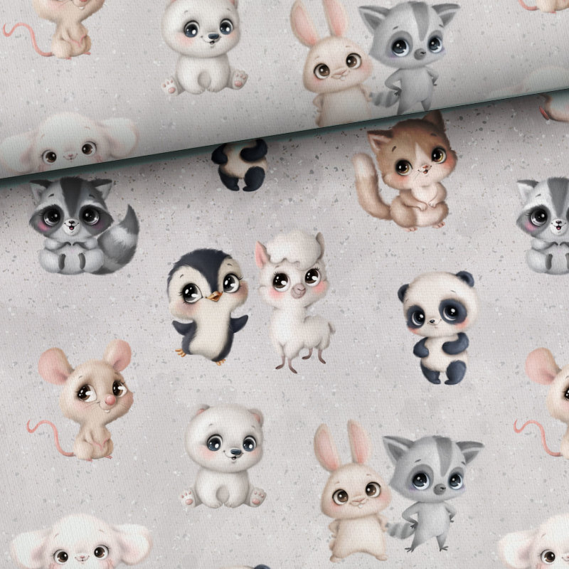 french terry - Happy Animals gris