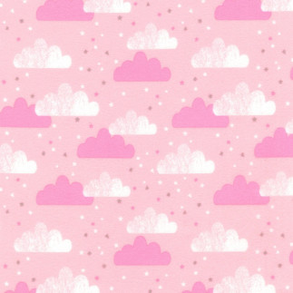 Flanell - Cuddly Clouds rosa