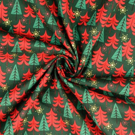 Baumwolle - Christmas Trees dunkelgrün