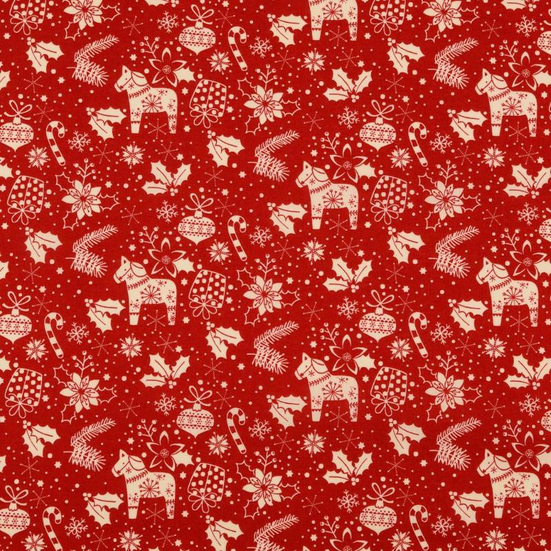 coton tissé - Noël scandinave pourri