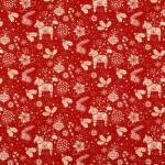 Coton tissé - Christmas Scandinavian rouge