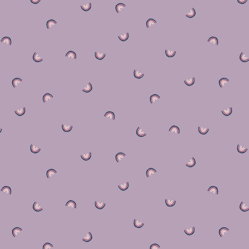coton tissé biologique - Cotton Steel - Rainbows lilas