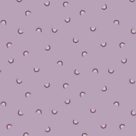 Coton biologique - Cotton Steel - Rainbows lilas