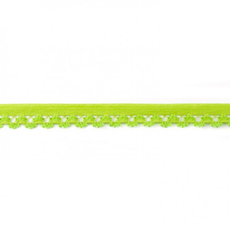 Dentelle élastique fleurs citron vert