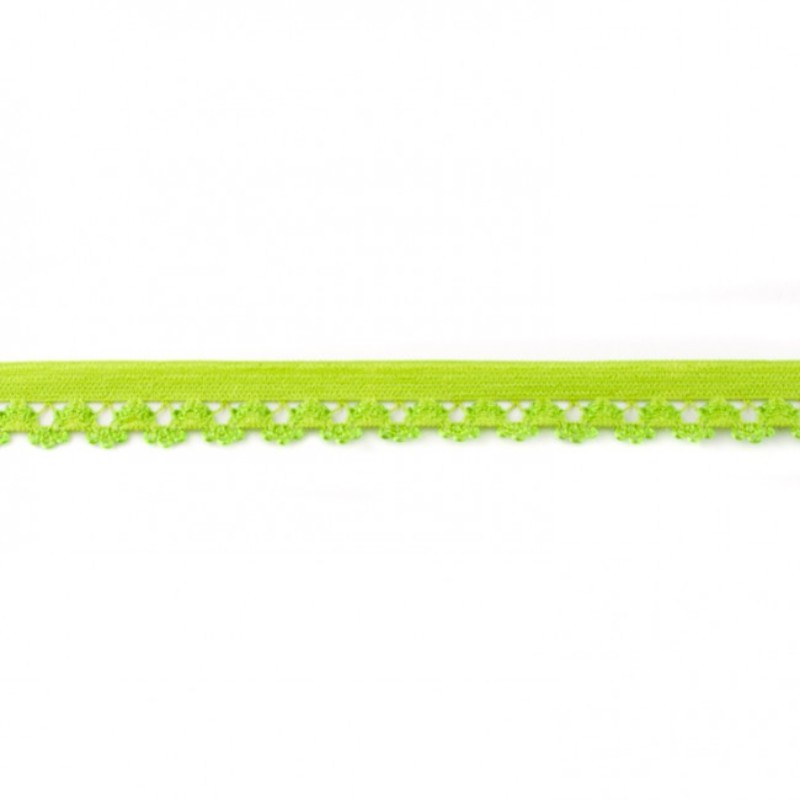 tissu de dentelle élastique fleurs citron vert