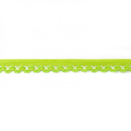 Dentelle élastique fleurs citron vert