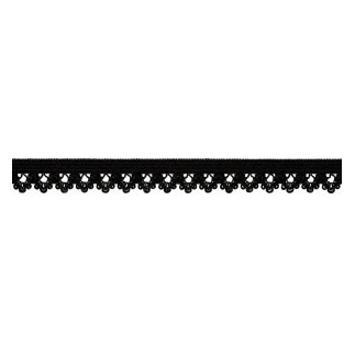 Dentelle élastique fleurs noires (qt)