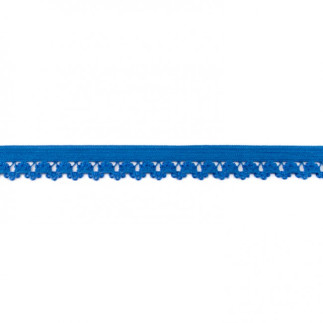 Dentelle élastique fleurs cobalt