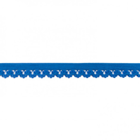 Dentelle élastique fleurs cobalt