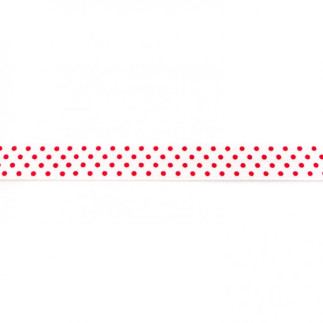 Elastic edging tape dots white/red