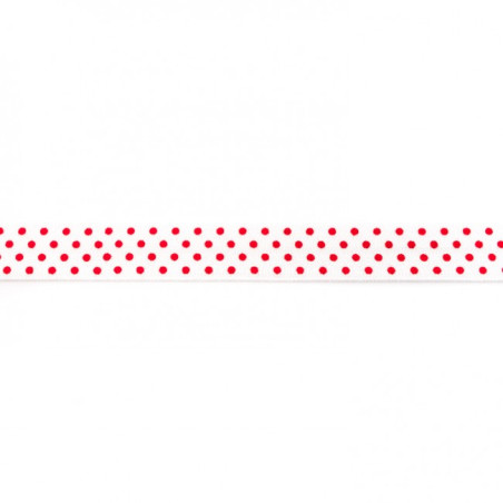 Elastic edging tape dots white/red