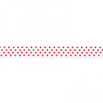Bias tape elastic dots white / red