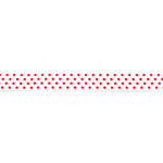 Elastic edging tape dots white/red