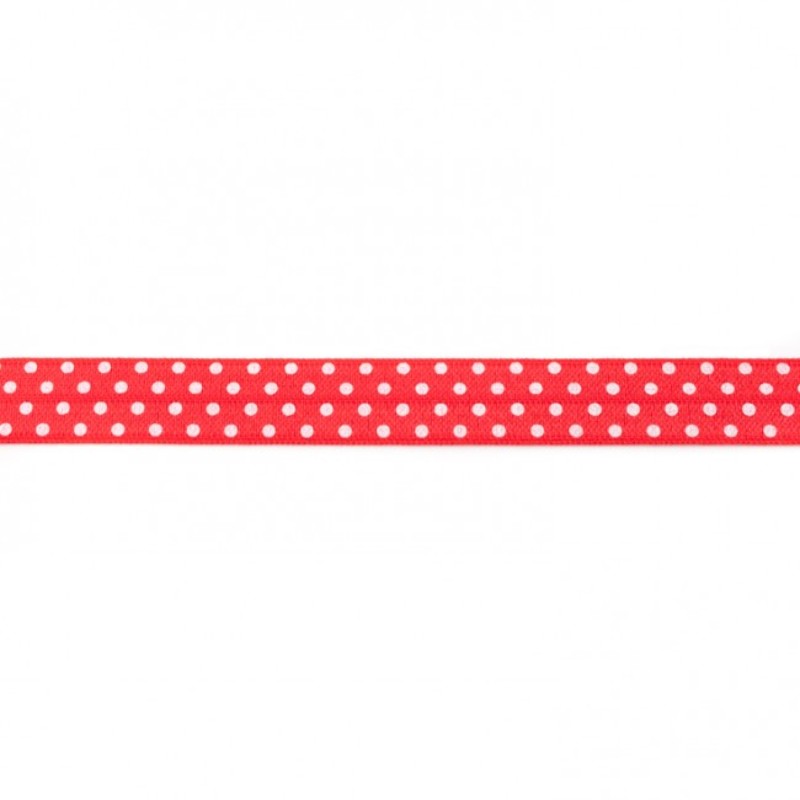 Bias tape elastic dots red