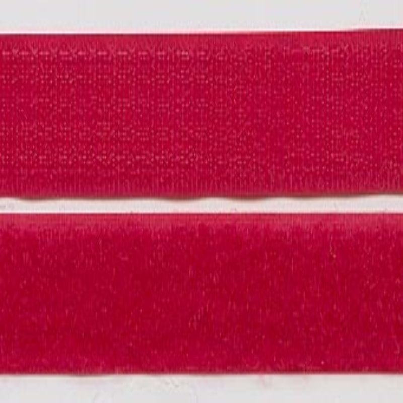 Klettband - Haken und Plüsch - rot (w)