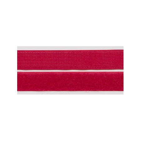 Fermeture velcro - crochet et peluche - rouge (f)