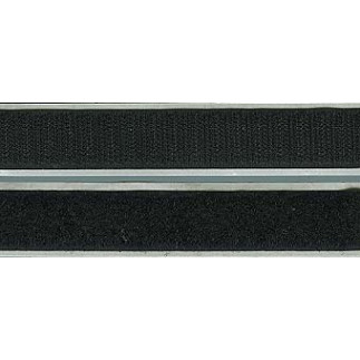 Velcro tape - hook and plush - self-adhesive black (w)