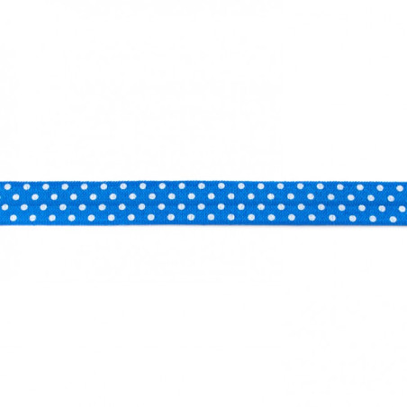 Ruban de bordure élastique à pois cobalt