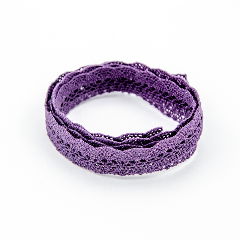 Dentelle aux fuseaux 14 mm ondulée violette